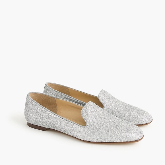 J. Crew Shoes - J. Crew Glitter Smoking Slippers Size 8.5